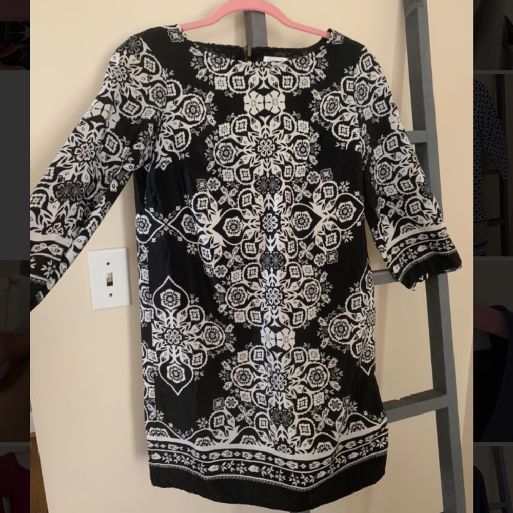 Black and white patterned dress